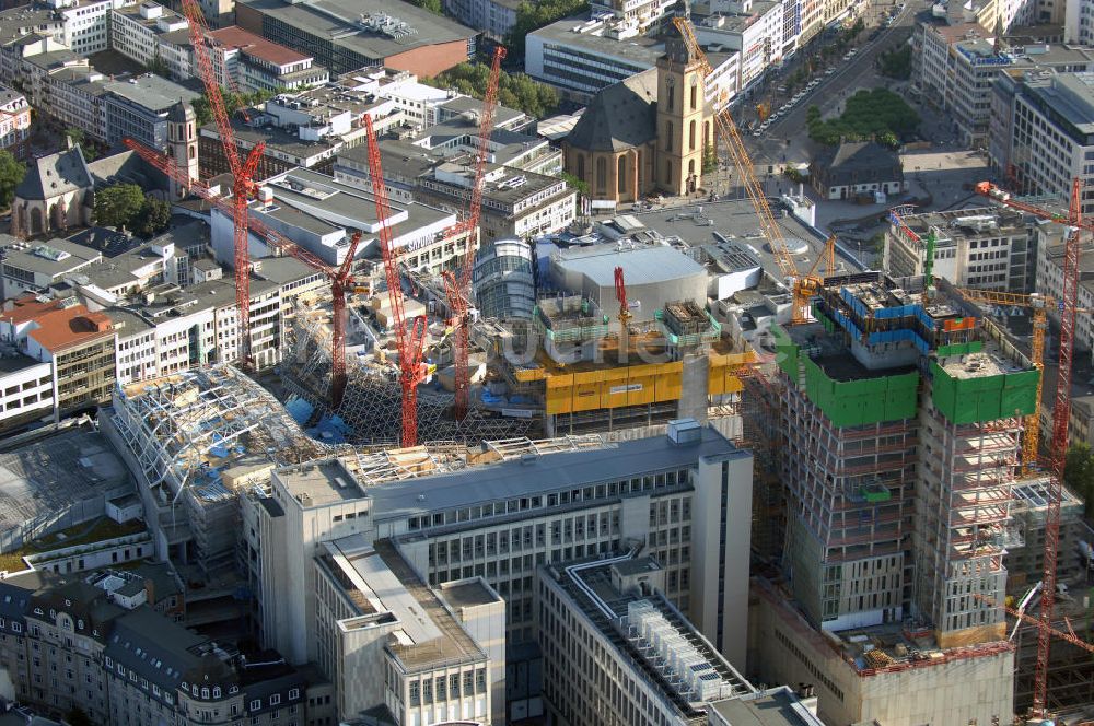 Frankfurt am Main von oben - Großbaustelle vom Bauprojekt PalaisQuartier Frankfurt am Main