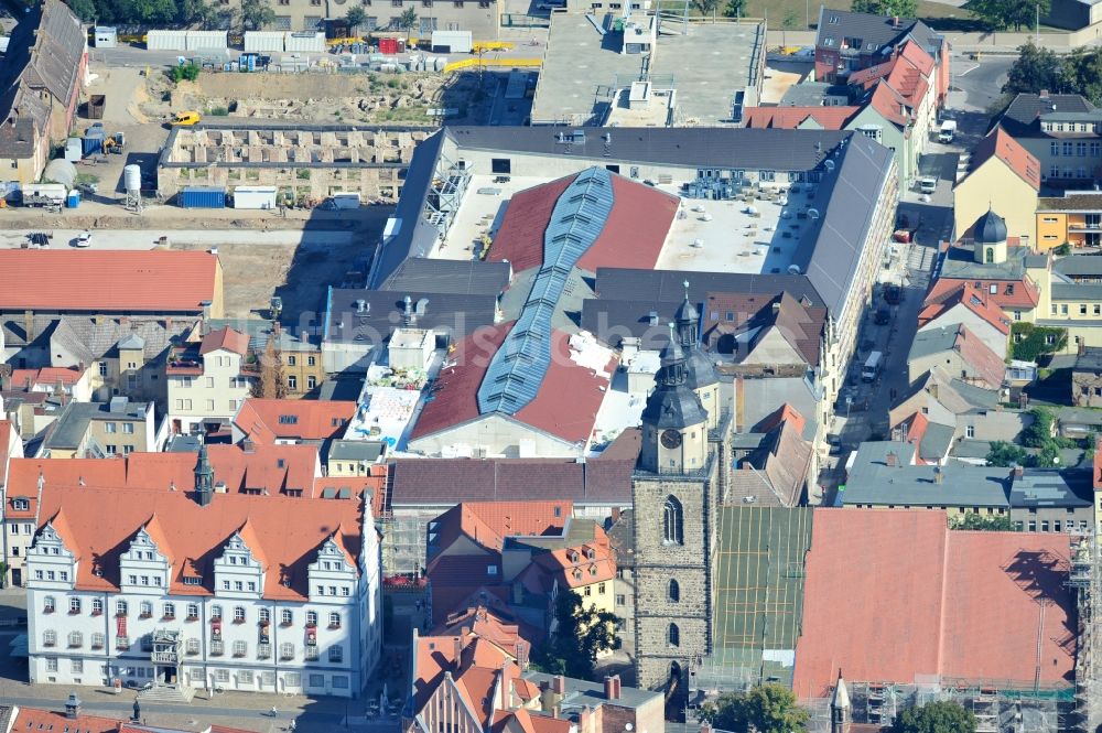 Luftbild Wittenberg - Großbaustelle Einkaufszentrums Arsenal in der Innensatdt von Wittenberg in Sachsen-Anhalt