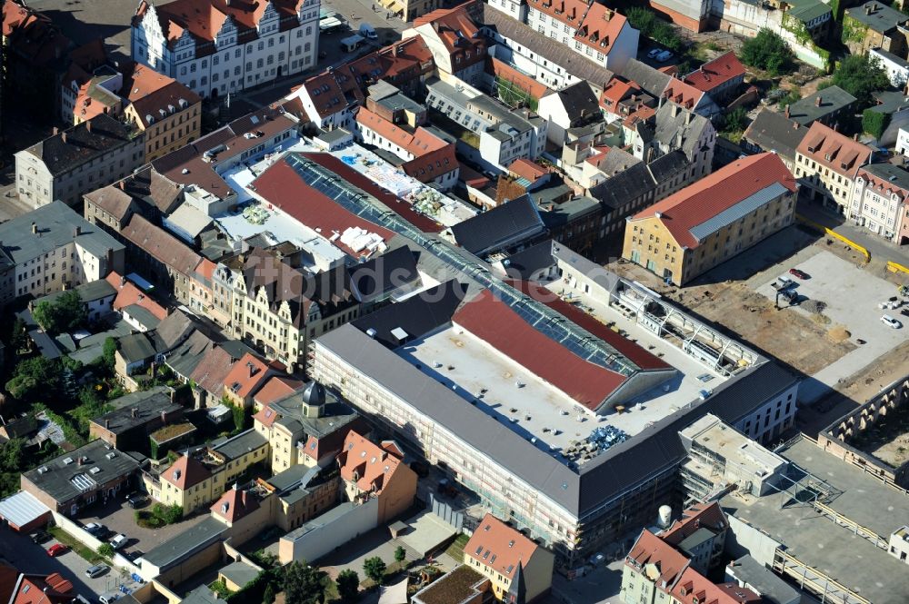 Luftbild Wittenberg - Großbaustelle Einkaufszentrums Arsenal in der Innensatdt von Wittenberg in Sachsen-Anhalt