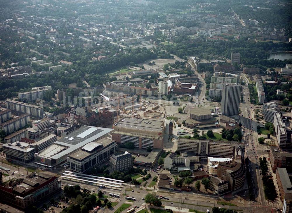 Chemnitz aus der Vogelperspektive: Großbaustelle am Marktplatz von Chemnitz