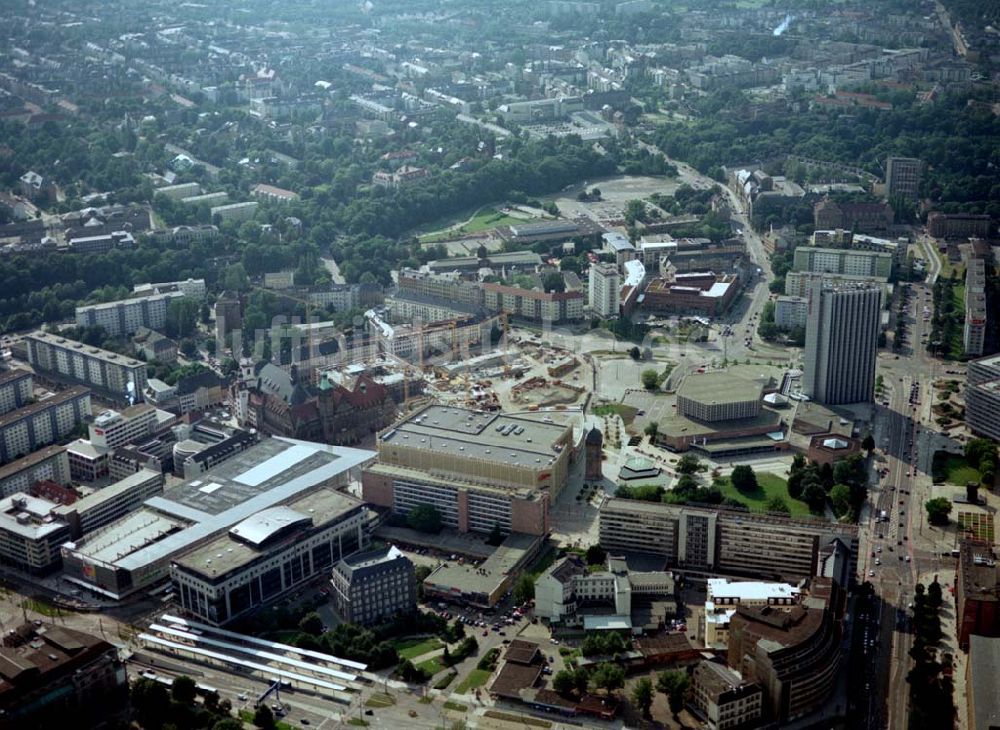 Luftbild Chemnitz - Großbaustelle am Marktplatz von Chemnitz