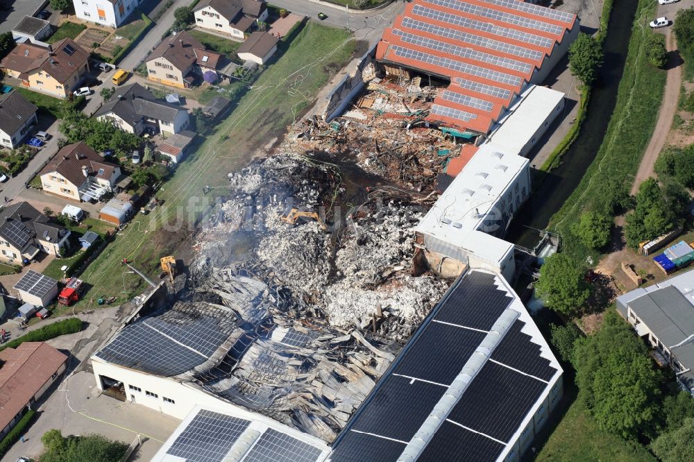 Luftaufnahme Hausen im Wiesental - Grossbrand in Hausen im Wiesental im Bundesland Baden-Württemberg