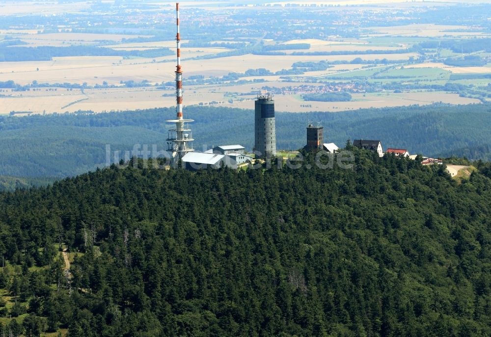 Luftbild Brotterode - Großer Inselsberg mit den Sendetürmen der Deutschen Telekom AG bei Brotterode im Bundesland Thüringen