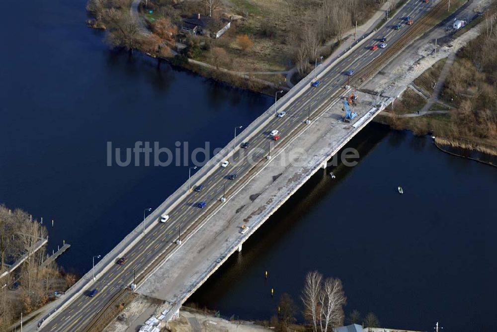 Potsdam von oben - Größstes Potsdamer Verkehrsprojekt, die Sanierung der Humboldtbrücke