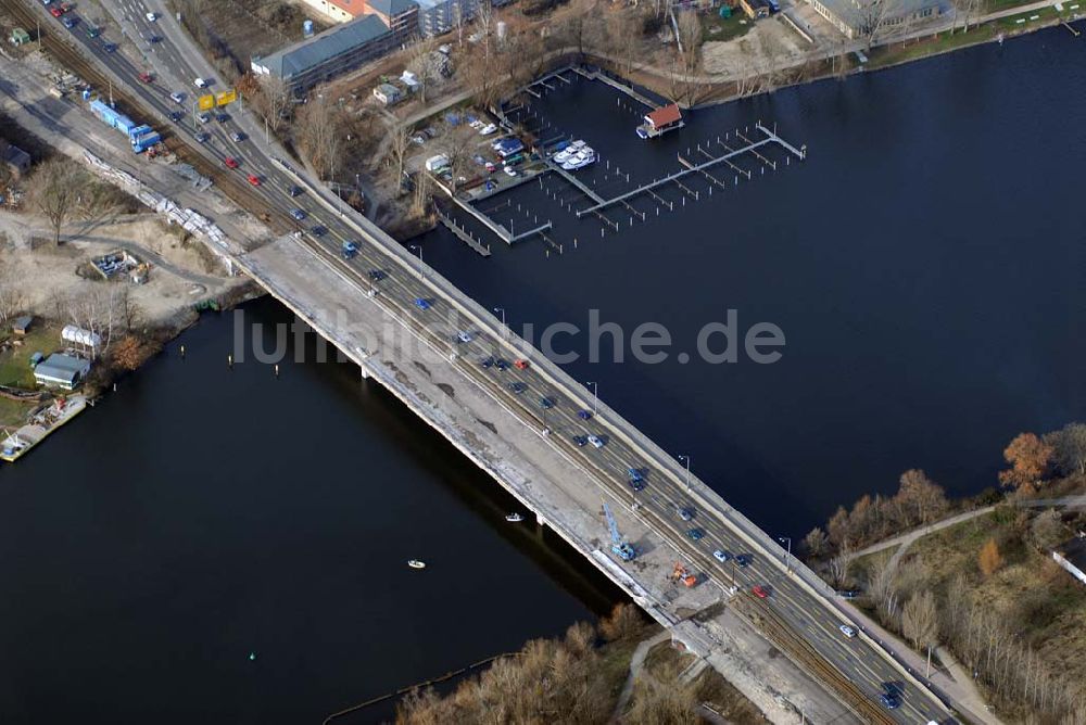 Potsdam von oben - Größstes Potsdamer Verkehrsprojekt, die Sanierung der Humboldtbrücke