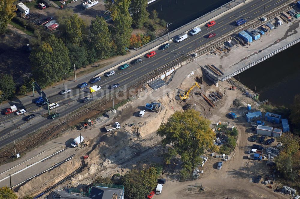 POTSDAM aus der Vogelperspektive: Größstes Potsdamer Verkehrsprojekt, die Sanierung der Humboldtbrücke