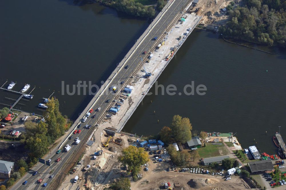 Luftaufnahme POTSDAM - Größstes Potsdamer Verkehrsprojekt, die Sanierung der Humboldtbrücke