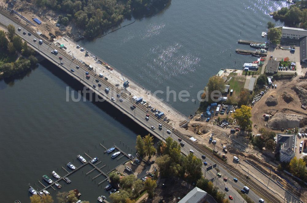 Luftbild POTSDAM - Größstes Potsdamer Verkehrsprojekt, die Sanierung der Humboldtbrücke