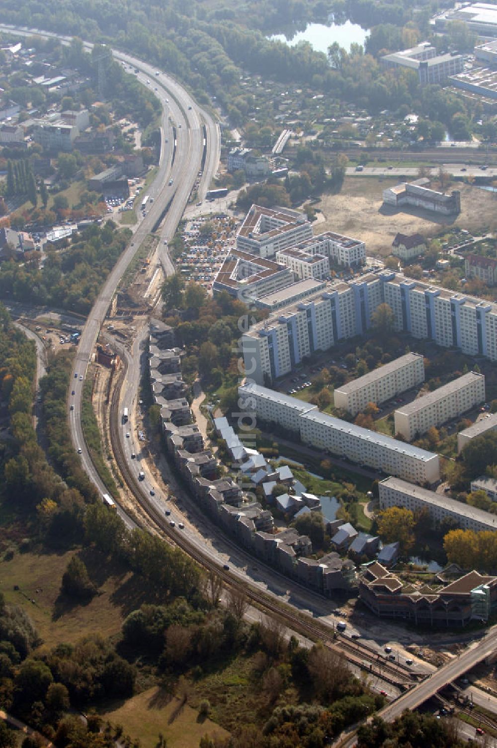 POTSDAM von oben - Größstes Potsdamer Verkehrsprojekt, die Sanierung der Humboldtbrücke