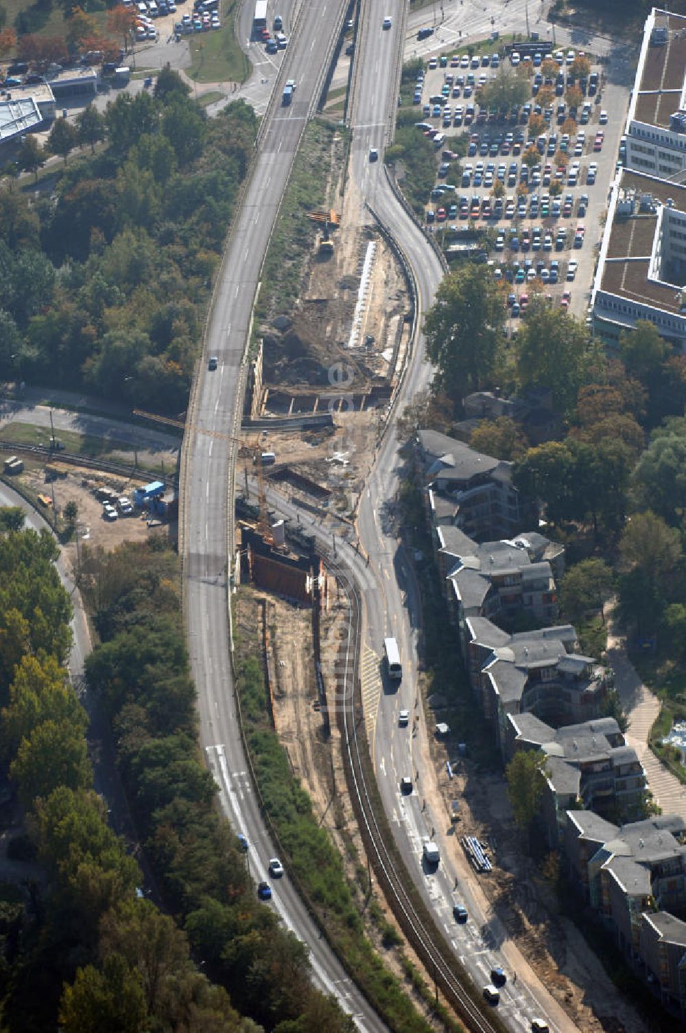 POTSDAM aus der Vogelperspektive: Größstes Potsdamer Verkehrsprojekt, die Sanierung der Humboldtbrücke