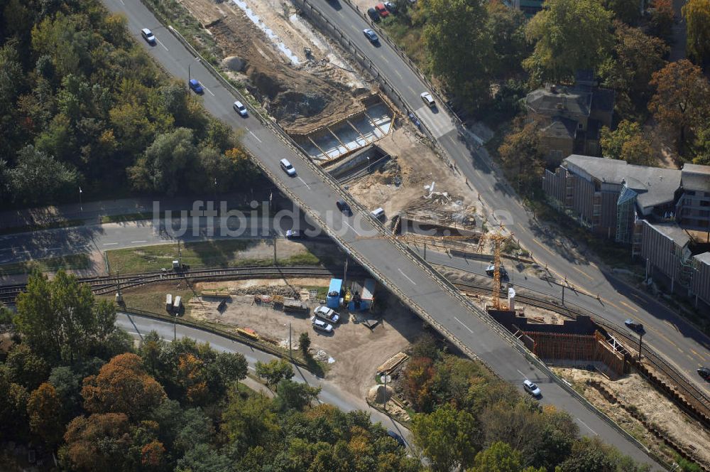 Luftaufnahme POTSDAM - Größstes Potsdamer Verkehrsprojekt, die Sanierung der Humboldtbrücke