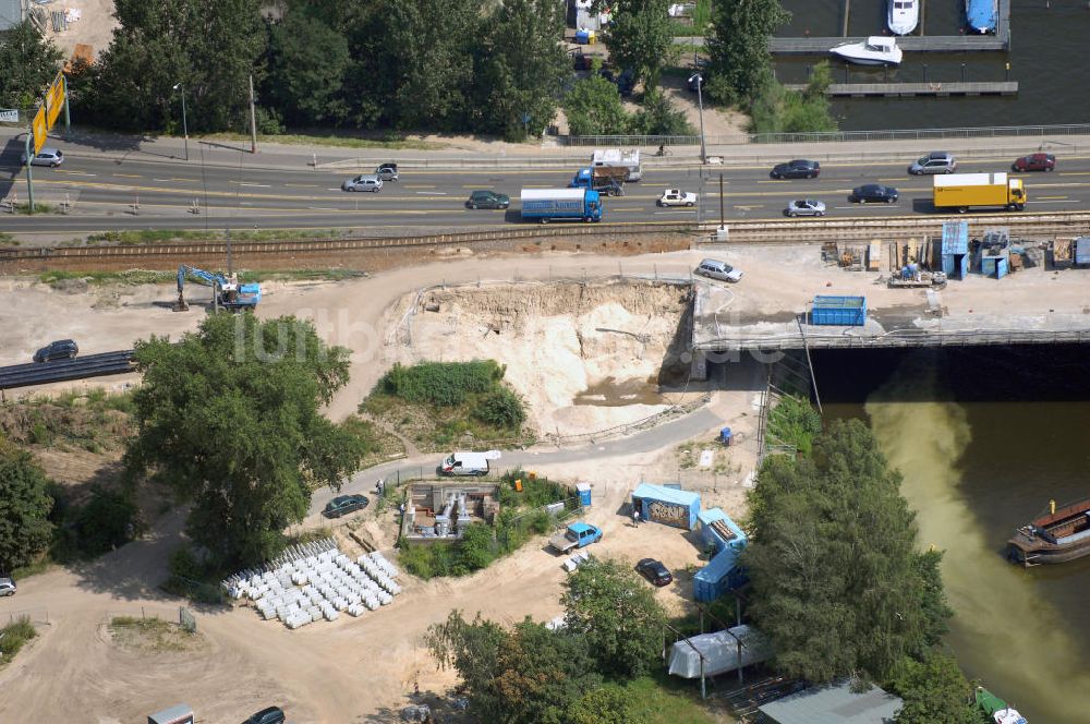 POTSDAM aus der Vogelperspektive: Größstes Potsdamer Verkehrsprojekt, die Sanierung der Humboldtbrücke