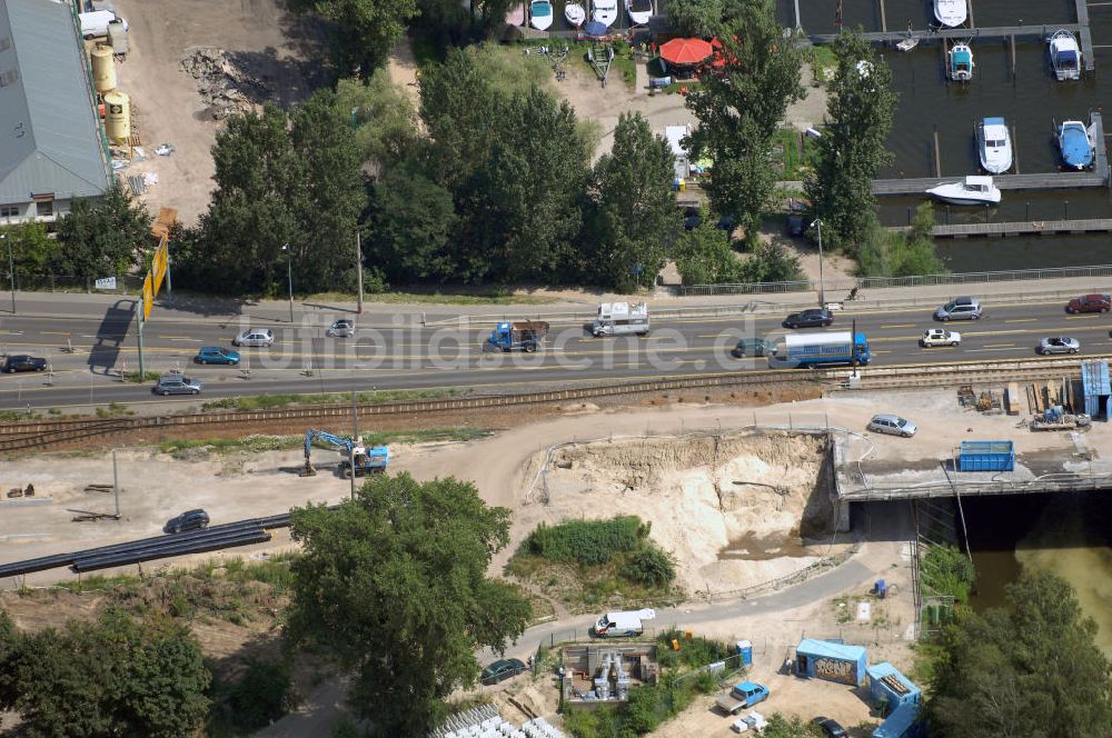 Luftbild POTSDAM - Größstes Potsdamer Verkehrsprojekt, die Sanierung der Humboldtbrücke