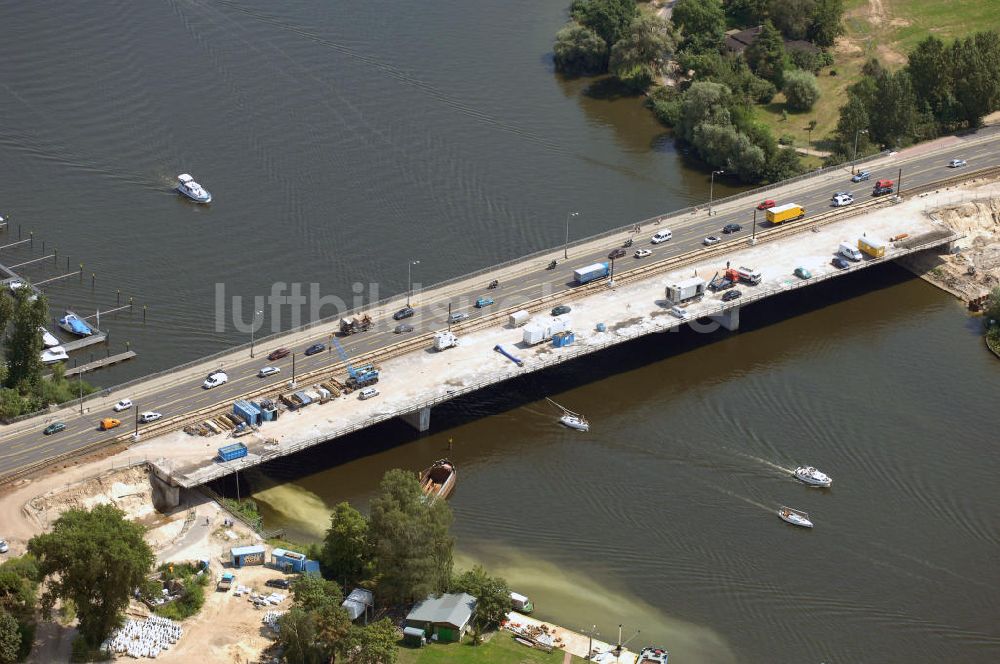 Luftaufnahme POTSDAM - Größstes Potsdamer Verkehrsprojekt, die Sanierung der Humboldtbrücke