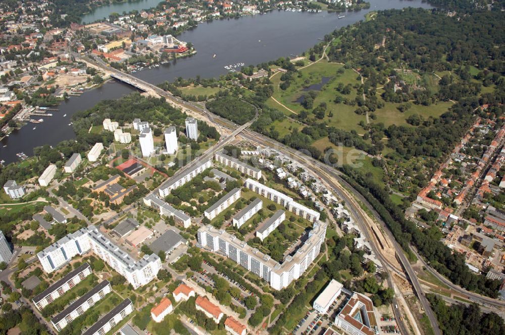 POTSDAM aus der Vogelperspektive: Größstes Potsdamer Verkehrsprojekt, die Sanierung der Humboldtbrücke