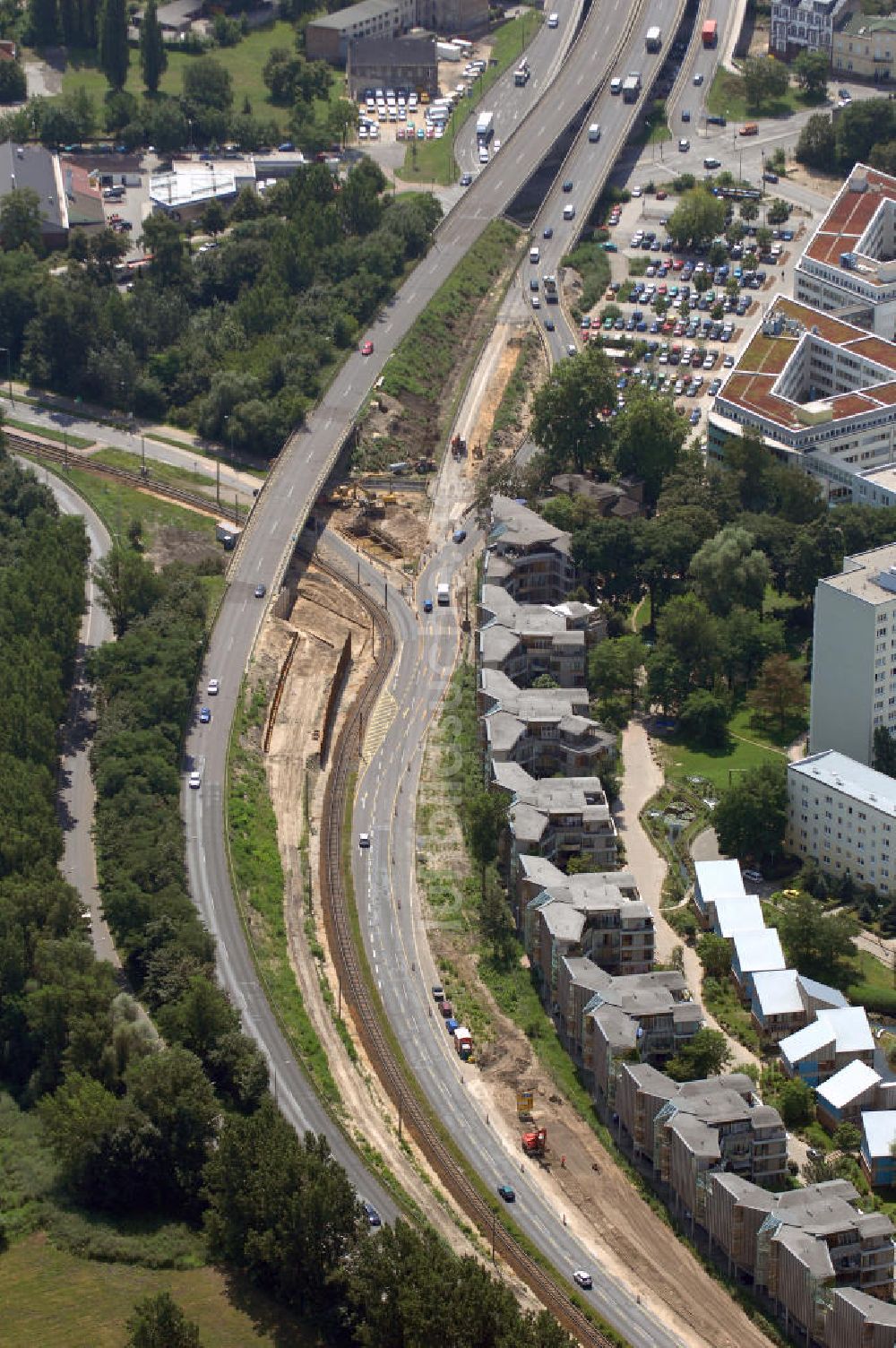 Luftaufnahme POTSDAM - Größstes Potsdamer Verkehrsprojekt, die Sanierung der Humboldtbrücke