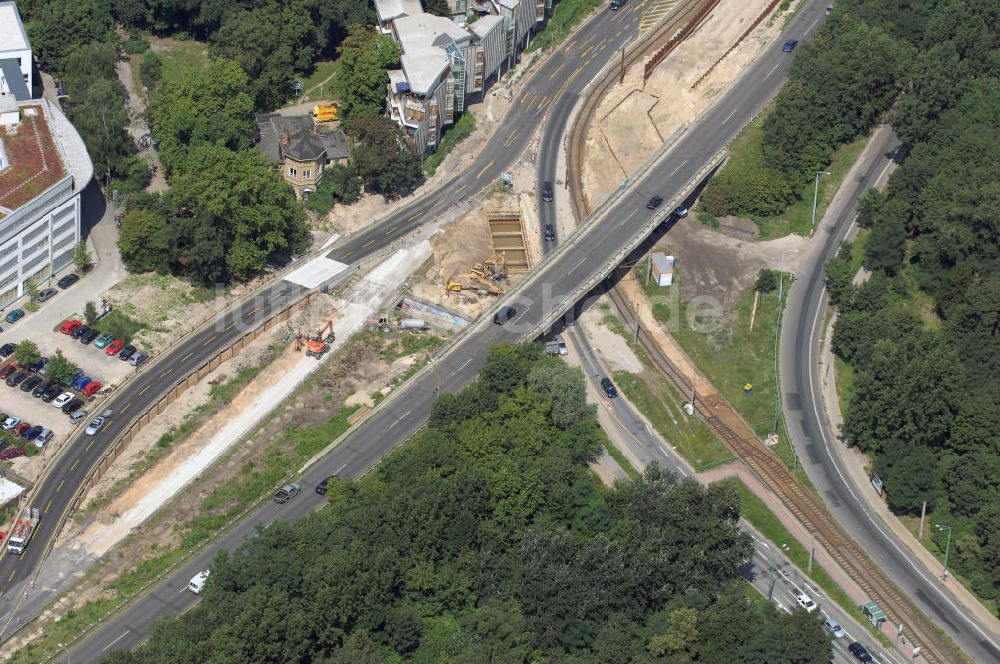 POTSDAM von oben - Größstes Potsdamer Verkehrsprojekt, die Sanierung der Humboldtbrücke