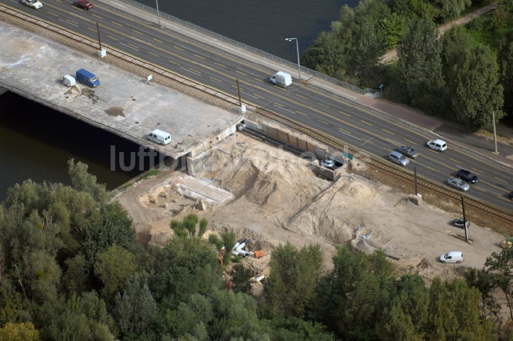 Luftaufnahme POTSDAM - Größstes Potsdamer Verkehrsprojekt, die Sanierung der Humboldtbrücke