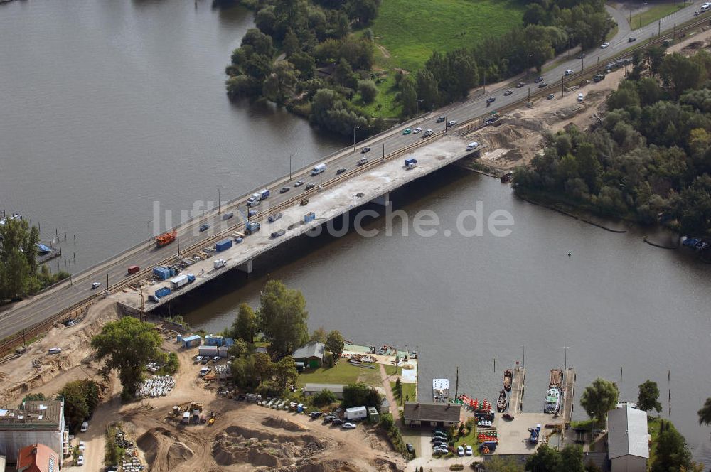 POTSDAM aus der Vogelperspektive: Größstes Potsdamer Verkehrsprojekt, die Sanierung der Humboldtbrücke