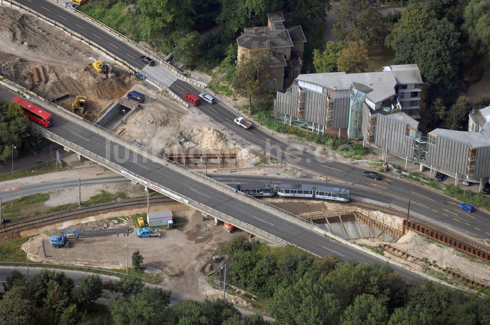 Luftbild POTSDAM - Größstes Potsdamer Verkehrsprojekt, die Sanierung der Humboldtbrücke