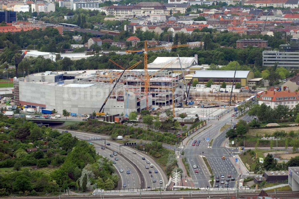 Luftaufnahme Berlin - Größte aktuelle Baustellen Berlins: Baustelle des Möbelhauses Höffner am Sachsendamm