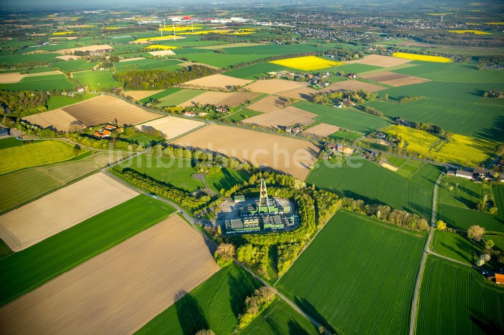 Hamm von oben - Grubengasanlage auf dem Gelände des ehemaligen Schacht Lerche im Ortsteil Lerche in Hamm im Bundesland Nordrhein-Westfalen