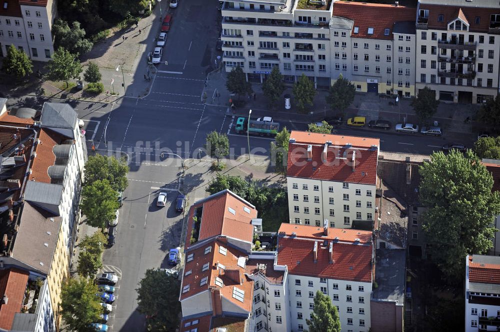 Luftbild Berlin - Grundstück Ecke Brunnenstraße / Anklamer Straße im Prenzlauer Berg