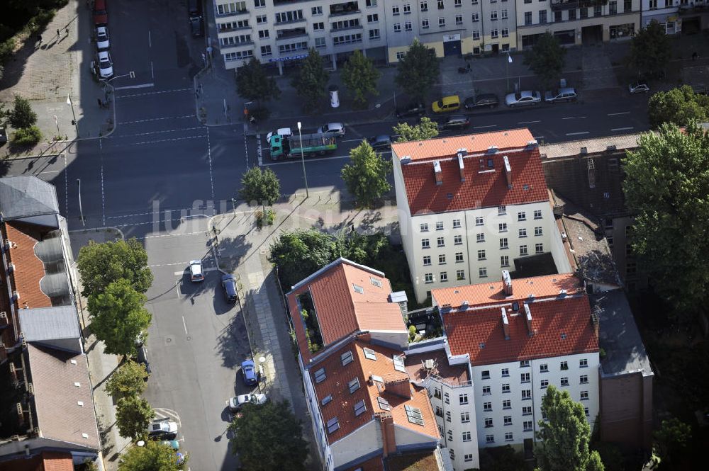 Luftaufnahme Berlin - Grundstück Ecke Brunnenstraße / Anklamer Straße im Prenzlauer Berg