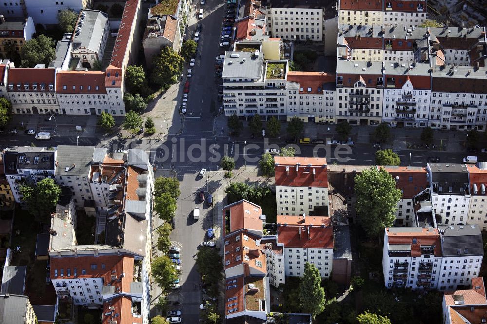 Luftbild Berlin - Grundstück Ecke Brunnenstraße / Anklamer Straße im Prenzlauer Berg