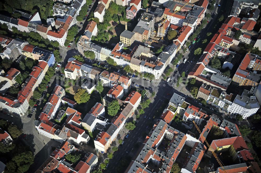 Berlin von oben - Grundstück Ecke Brunnenstraße / Anklamer Straße im Prenzlauer Berg