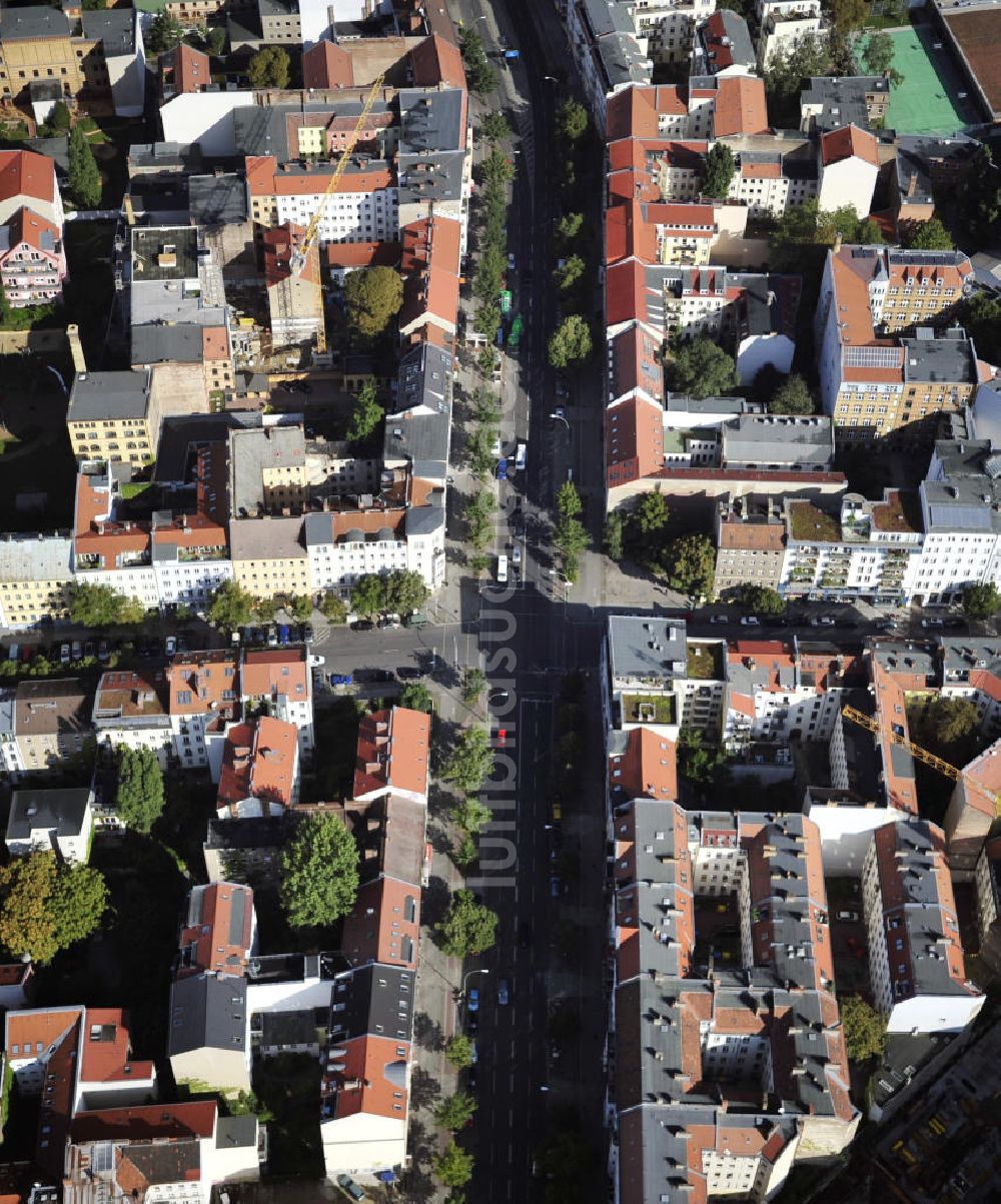 Berlin aus der Vogelperspektive: Grundstück Ecke Brunnenstraße / Anklamer Straße im Prenzlauer Berg