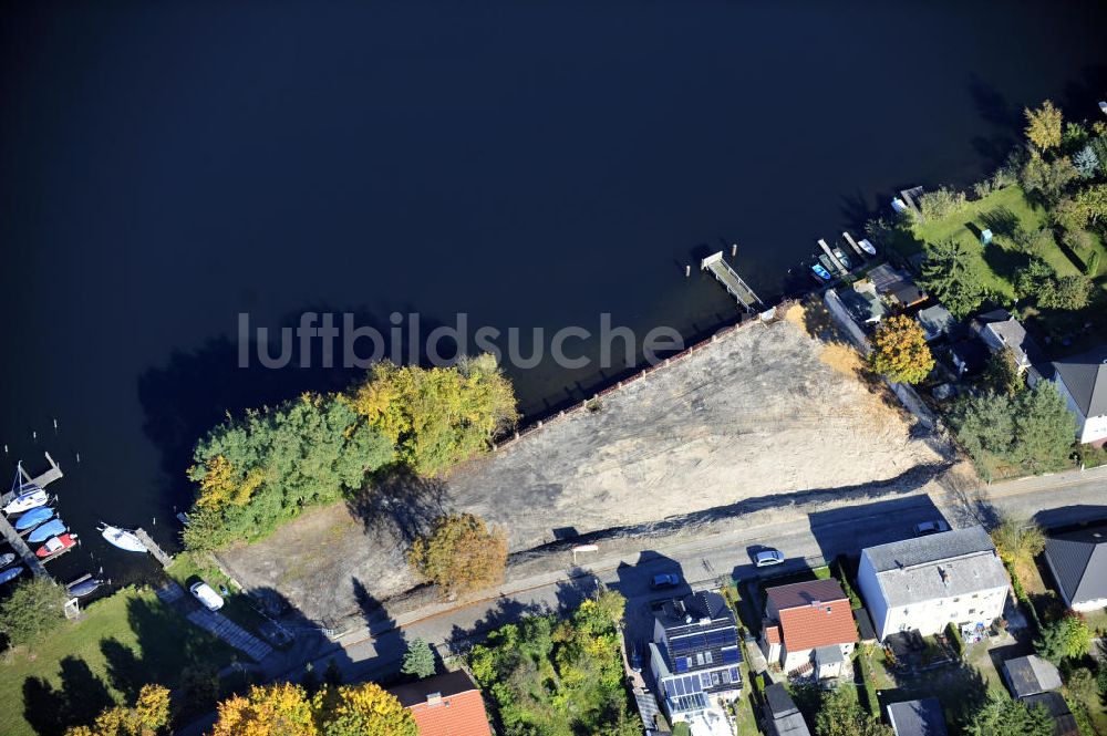 Grünheide aus der Vogelperspektive: Grundstück / property in Grünheide / Fangschleuse