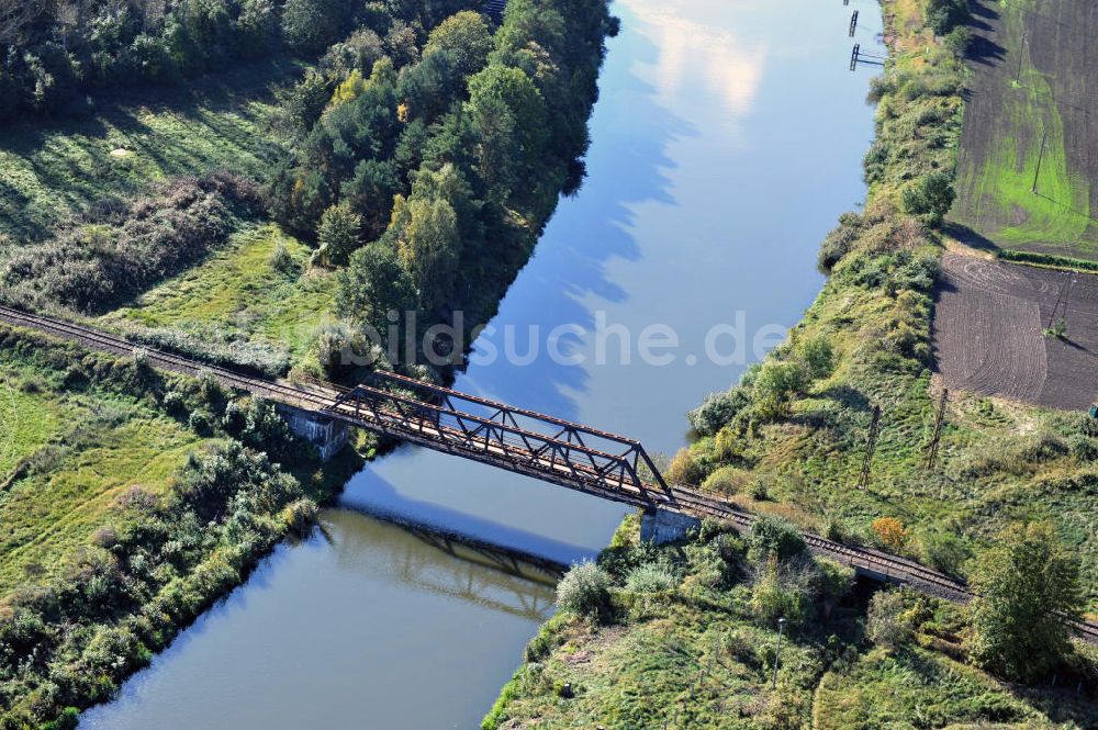 Güsen von oben - Güsener Eisenbahnbrücke in Sachsen-Anhalt