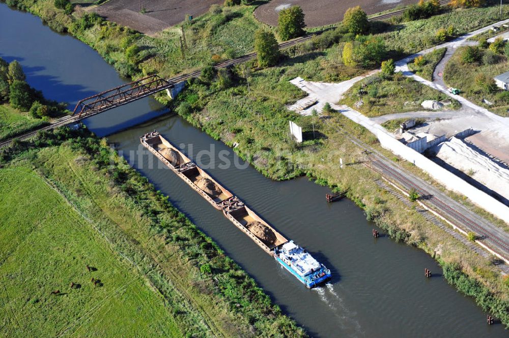 Luftbild Güsen - Güsener Eisenbahnbrücke in Sachsen-Anhalt