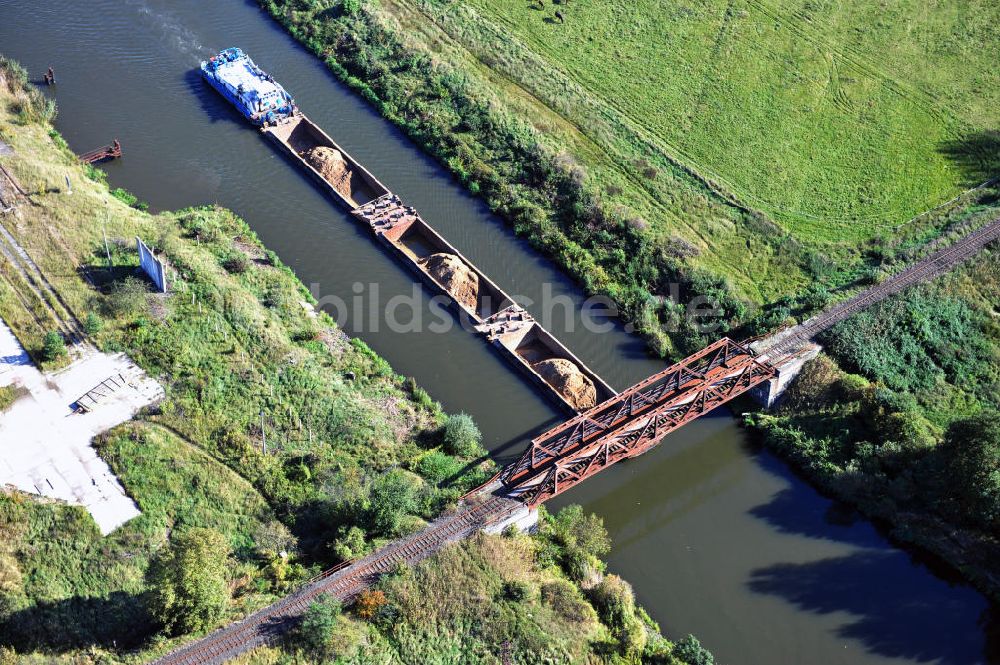 Güsen von oben - Güsener Eisenbahnbrücke in Sachsen-Anhalt