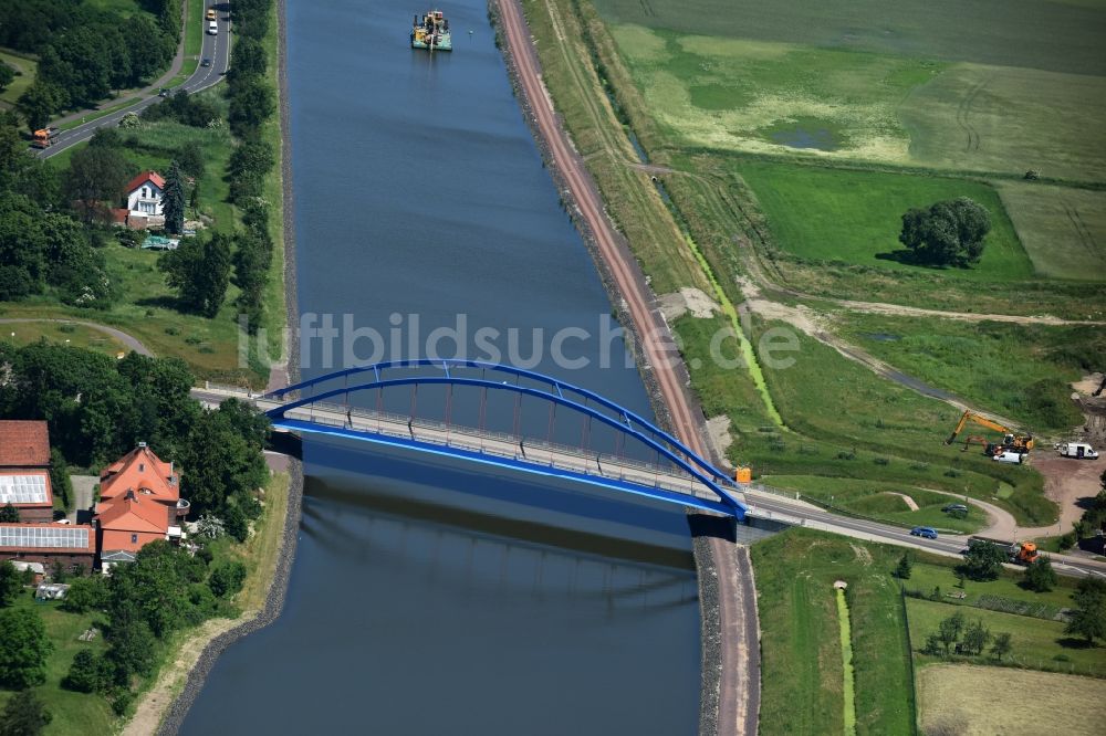 Luftbild Elbe-Parey - Güsener Straßenbrücke über dem Elbe-Havel-Kanal im Bundesland Sachsen-Anhalt