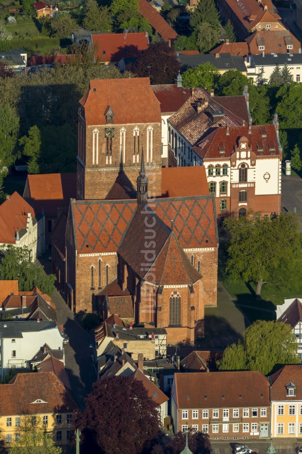 Güstrow aus der Vogelperspektive: Güstrower Dom im Bundesland Mecklenburg-Vorpommern