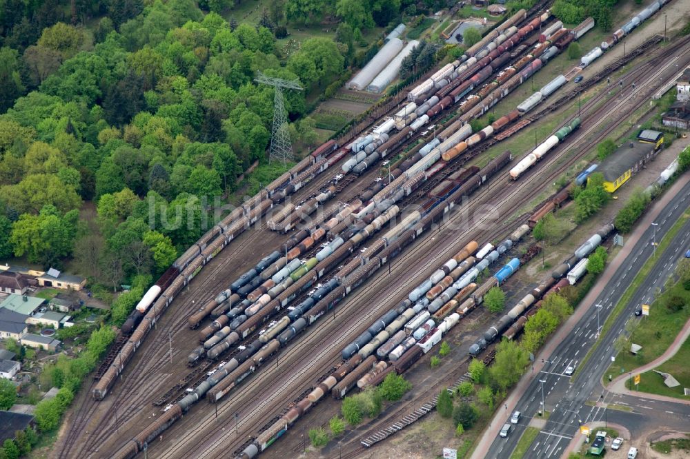 Luftbild Brandenburg an der Havel - Güterbahnhof in Brandenburg an der Havel im Bundesland Brandenburg