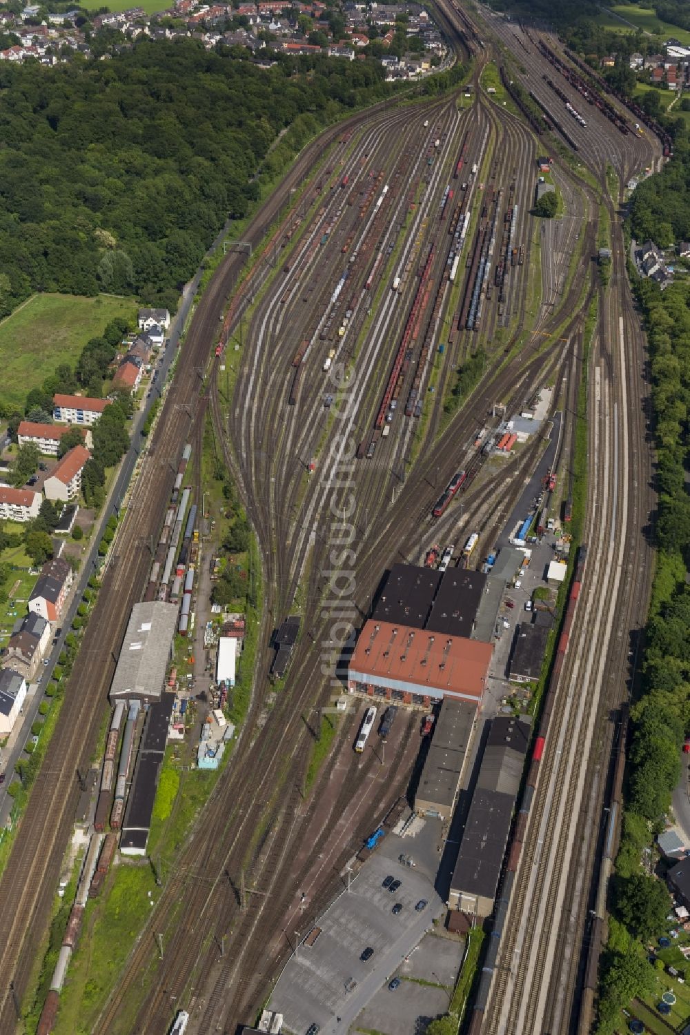 Oberhausen aus der Vogelperspektive: Güterbahnhof von Osterfeld in Oberhausen im Ruhrgebiet im Bundesland Nordrhein-Westfalen