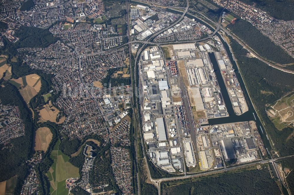 Luftbild Nürnberg - Güterverkehr-Hafen im Ortsteil Maiach in Nürnberg im Bundesland Bayern, Deutschland