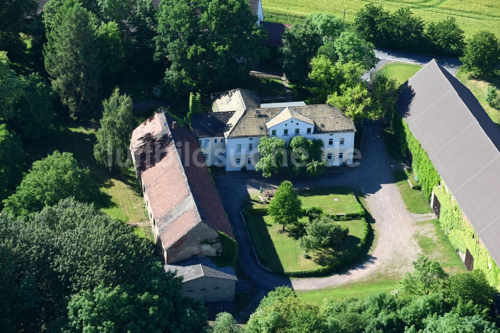 Gödelitz von oben - Gutshaus und Landgut Gut Gödelitz in Gödelitz im Bundesland Sachsen, Deutschland