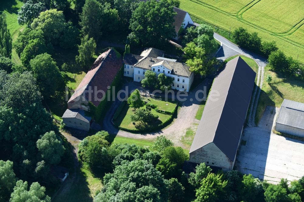 Gödelitz aus der Vogelperspektive: Gutshaus und Landgut Gut Gödelitz in Gödelitz im Bundesland Sachsen, Deutschland