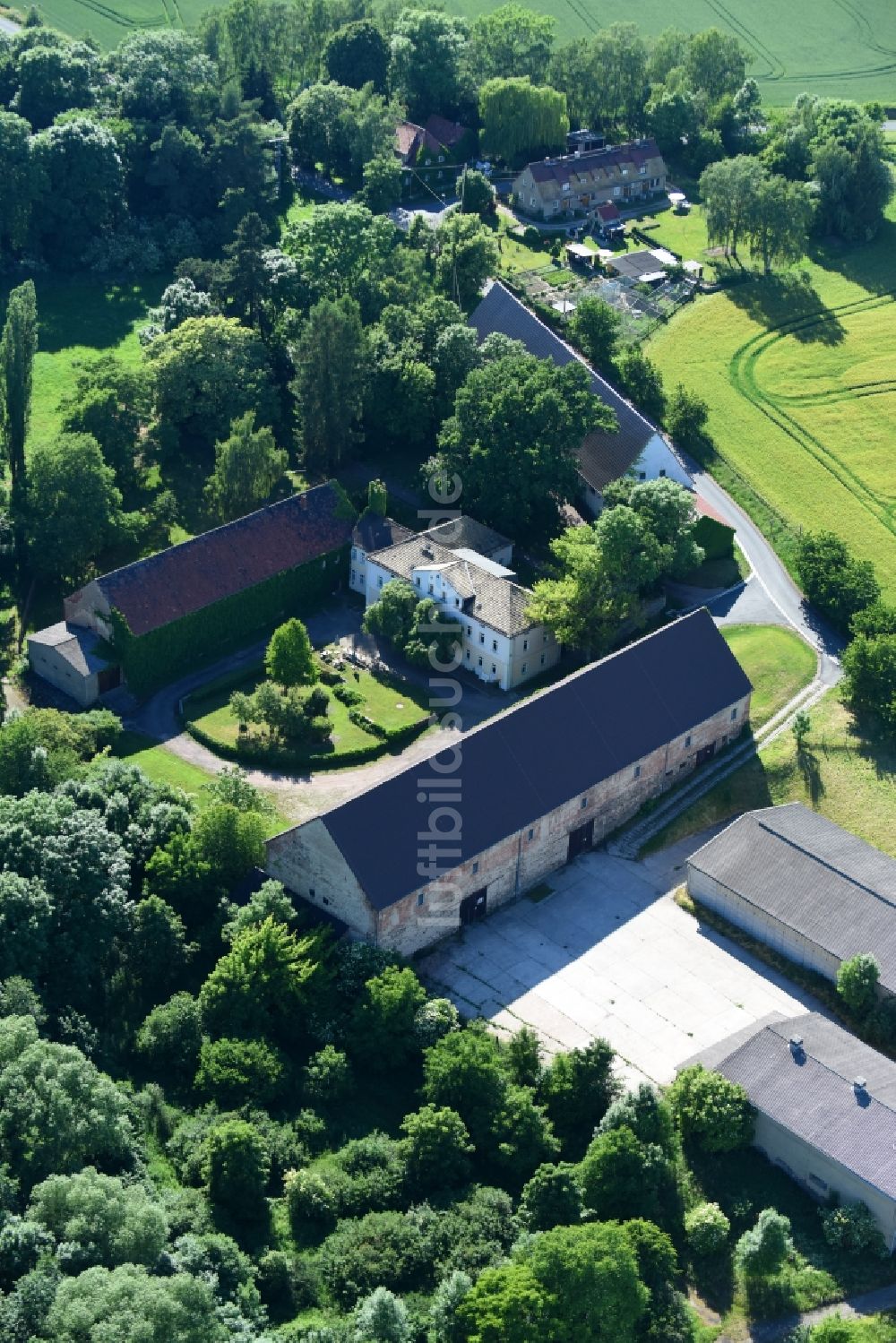 Luftaufnahme Gödelitz - Gutshaus und Landgut Gut Gödelitz in Gödelitz im Bundesland Sachsen, Deutschland