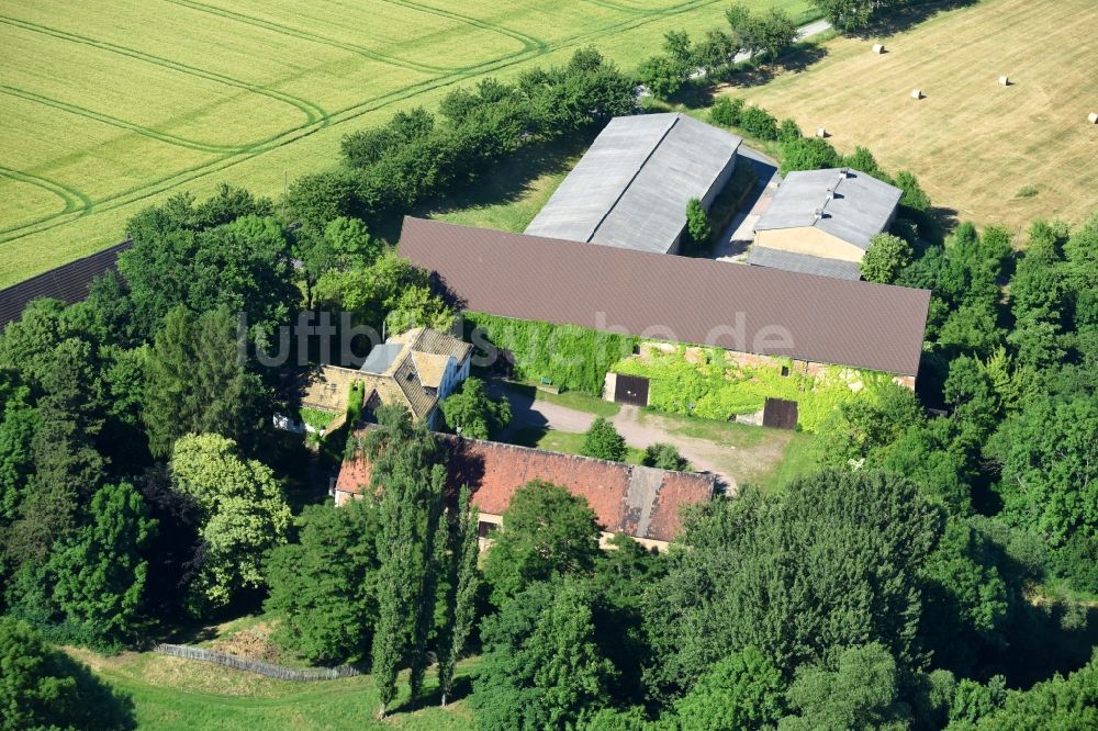 Mochau aus der Vogelperspektive: Gutshaus und Landgut Gut Gödelitz in Mochau im Bundesland Sachsen, Deutschland