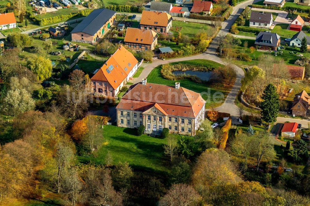 Ankershagen OT Rumpshagen von oben - Gutshaus Rumpshagen in Ankershagen im Bundesland Mecklenburg-Vorpommern