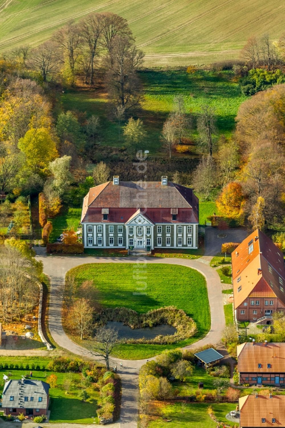 Luftaufnahme Ankershagen OT Rumpshagen - Gutshaus Rumpshagen in Ankershagen im Bundesland Mecklenburg-Vorpommern