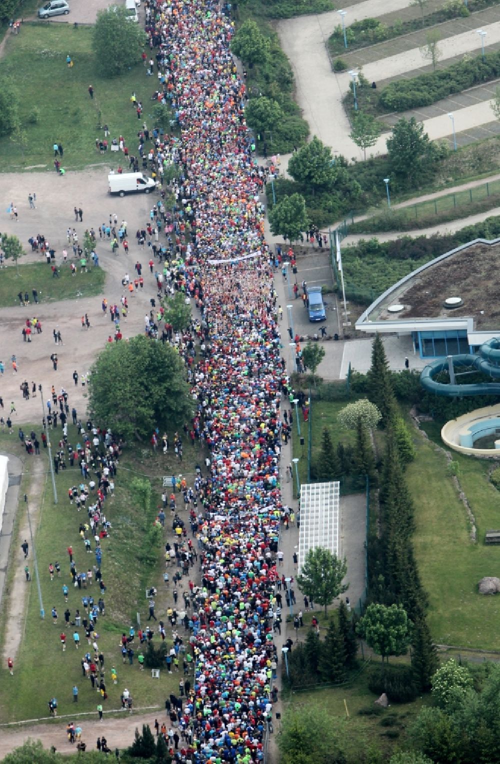 Oberhof aus der Vogelperspektive: GutsMuths - Rennsteig - Lauf ( Crosslauf auf dem Rennsteig in Gedenken an GutsMuths) im Thüringer Wald in Oberhof im Bundesland Thüringen