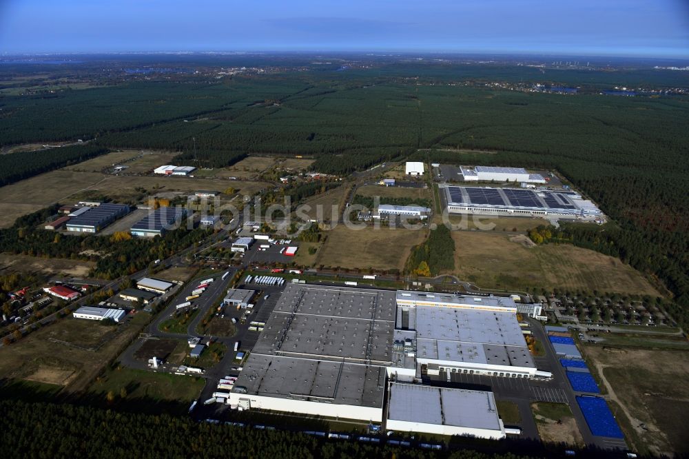 Freienbrink aus der Vogelperspektive: GVZ Güterverkehrszentrum und Gewerbegebiet Freienbrink im Bundesland Brandenburg