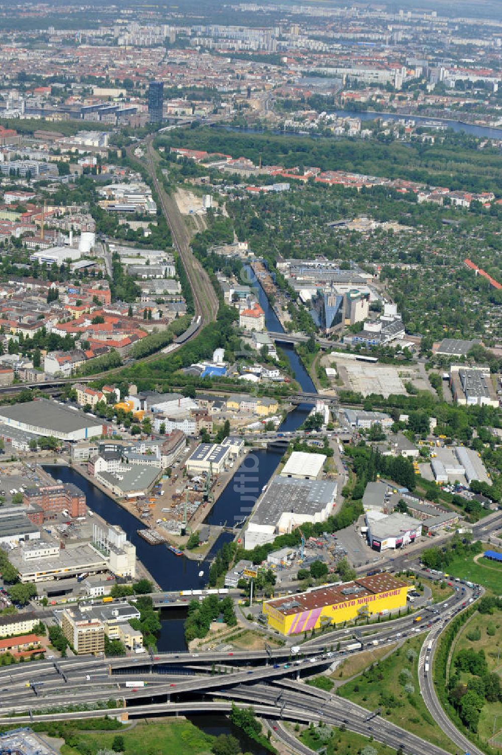 Luftbild Berlin Neukölln - Hafen Berlin-Neukölln