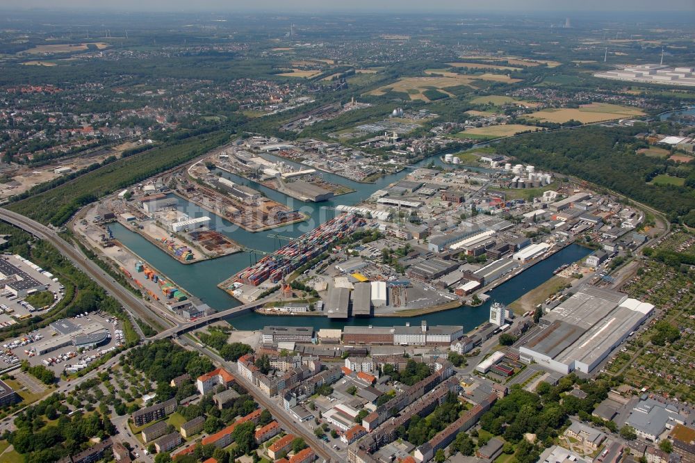 Dortmund aus der Vogelperspektive: Hafen in Dortmund im Bundesland Nordrhein-Westfalen